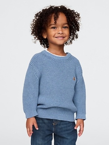 Baby & Toddler  Shaker-Stitch Crewneck Sweater