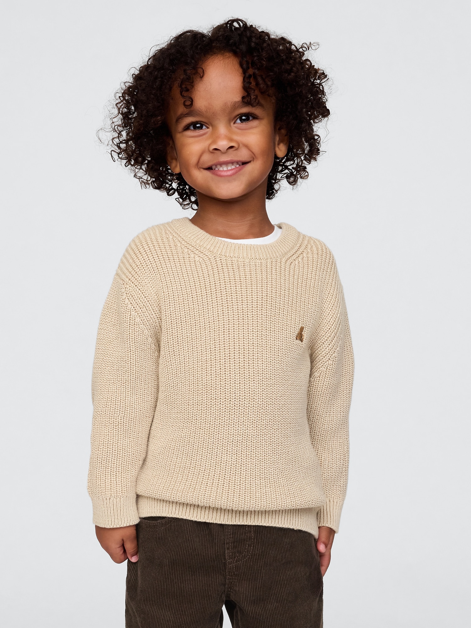 Baby & Toddler  Shaker-Stitch Crewneck Sweater