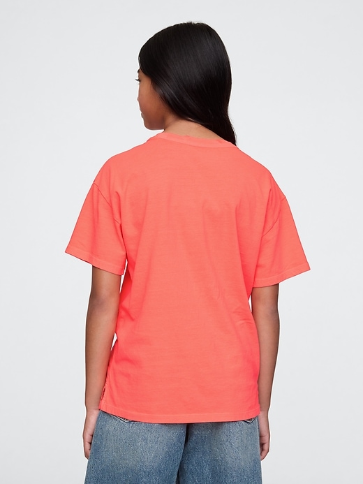 2 of 8 showing, with the color Neon coral flame of product Kids Tunic T-Shirt