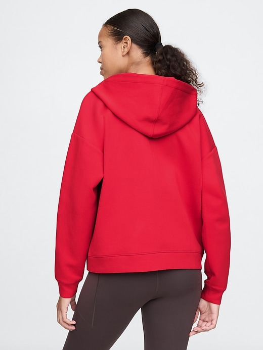 2 of 8 showing, with the color modern red of product GapFit Scuba Two-Way Zip Hoodie