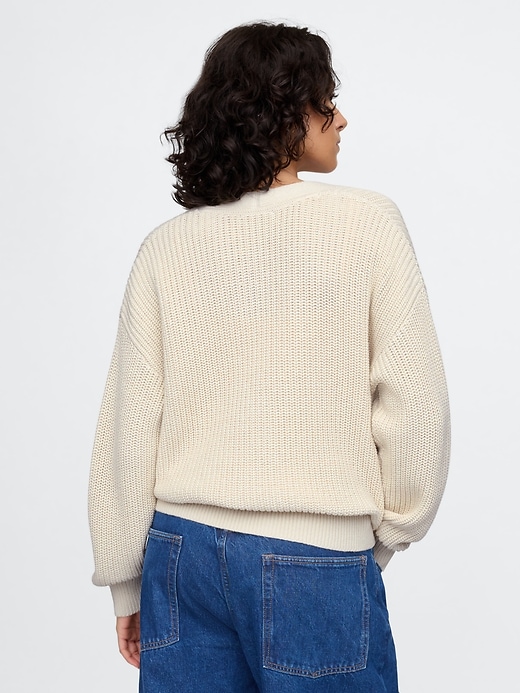 2 of 8 showing, with the color chino beige of product V-Neck Cardigan