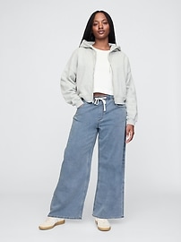 Mid Rise Knit Easy Baggy Jeans
