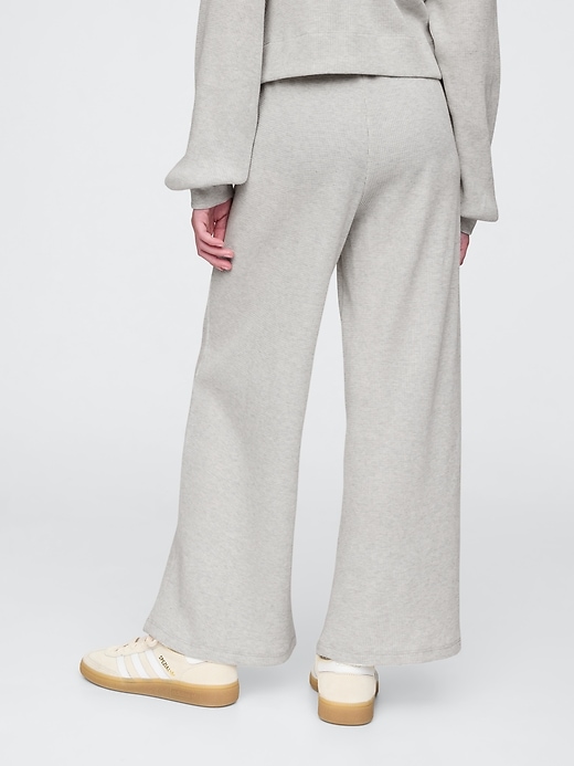 2 of 8 showing, with the color Light grey heather of product Kids Waffle-Knit Wide-Leg Pants