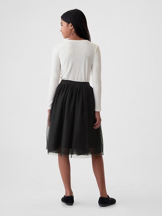 2 of 8 showing, with the color black of product Kids Tulle Midi Skirt