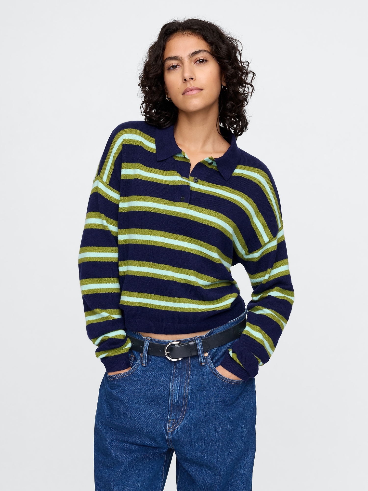 CashSoft Relaxed Polo Sweater Gap