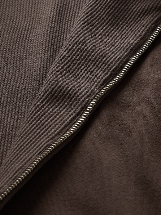 Image number 4 showing, VintageSoft Waffle-Lined Zip Hoodie