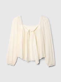 Square-Neck Bow Cropped Top
