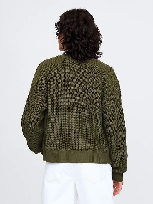 2 of 8 showing, with the color olive green of product V-Neck Cardigan