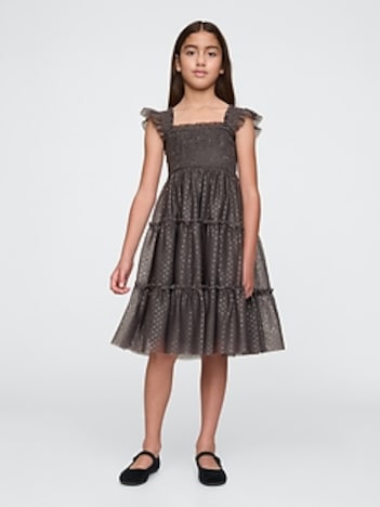 Kids Tiered Tulle Midi Dress