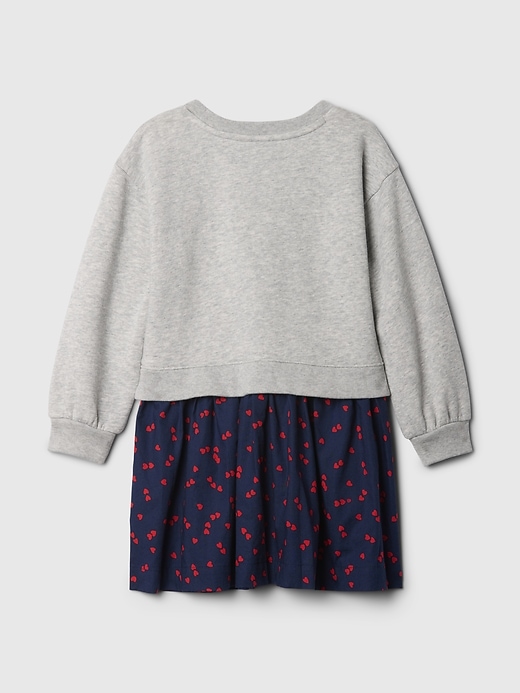 2 of 8 showing, with the color light heather grey of product Baby & Toddler 2-in-1 VintageSoft Sweatshirt Dress