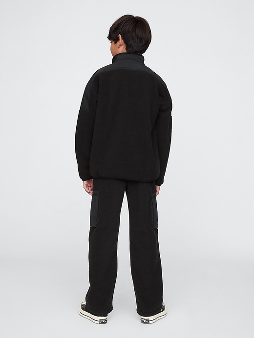 2 of 8 showing, with the color black of product Kids Sherpa Baggy Pants