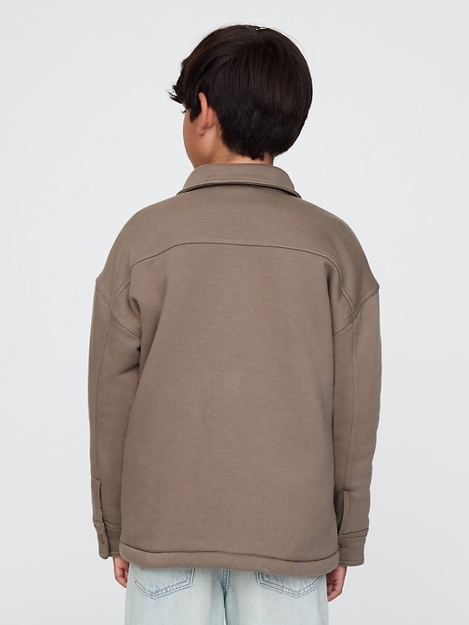 2 of 8 showing, with the color plymouth rock of product Kids VintageSoft Sherpa-Lined Shirt Jacket