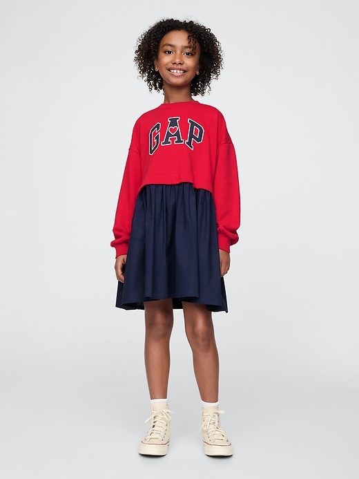 Image number 1 showing, Kids 2-in-1 VintageSoft Sweatshirt Dress