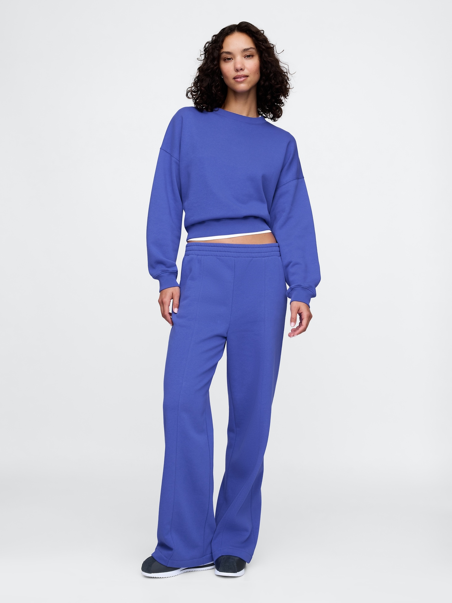 VintageSoft Wide-Leg Sweatpants - Blue