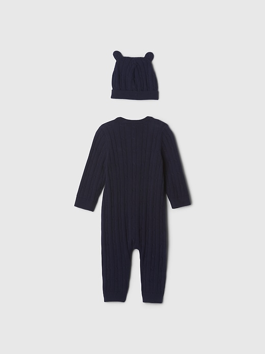 2 of 8 showing, with the color navy uniform of product Baby Cable-Knit Sweater Set