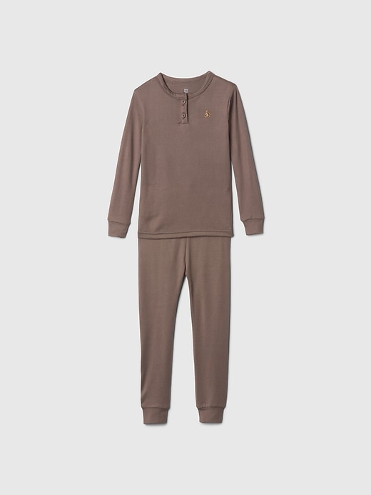 1 of 8 showing, with the color plymouth rock brown of product Baby & Toddler SuperCozy PJ Set