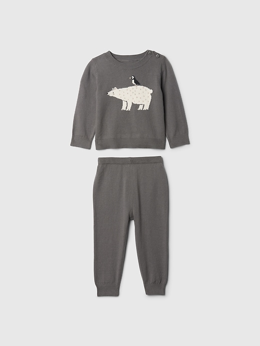 1 of 8 showing, with the color polar bear of product Baby Polar Bear Sweater Set