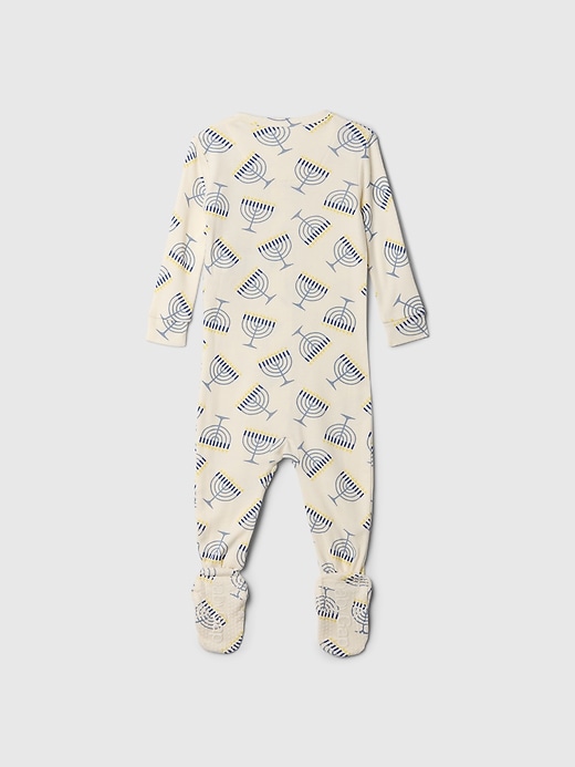 2 of 8 showing, with the color hanukkah print of product Baby & Toddler Footed One-Piece