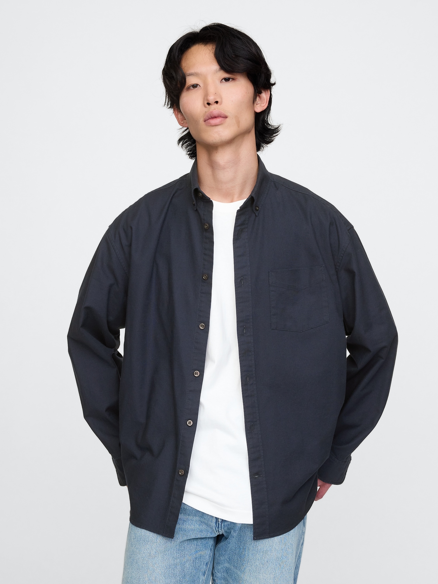 Oxford Big Shirt - Dark Night