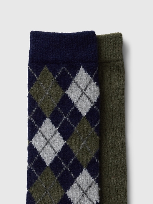 2 of 8 showing, with the color army jacket green of product CashSoft Dress Socks (2-Pack)