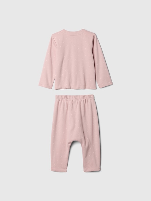 2 of 8 showing, with the color Primitive pink of product Baby Vintage Soft Cardigan Set
