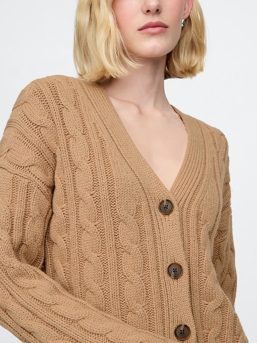 Vintage Gap Cable Knit Cardigan Sweater Mens Large 90s V
