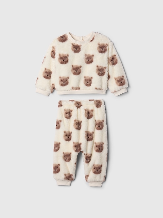 1 of 8 showing, with the color ivory frost of product Baby Sherpa Brannan Bear Outfit Set