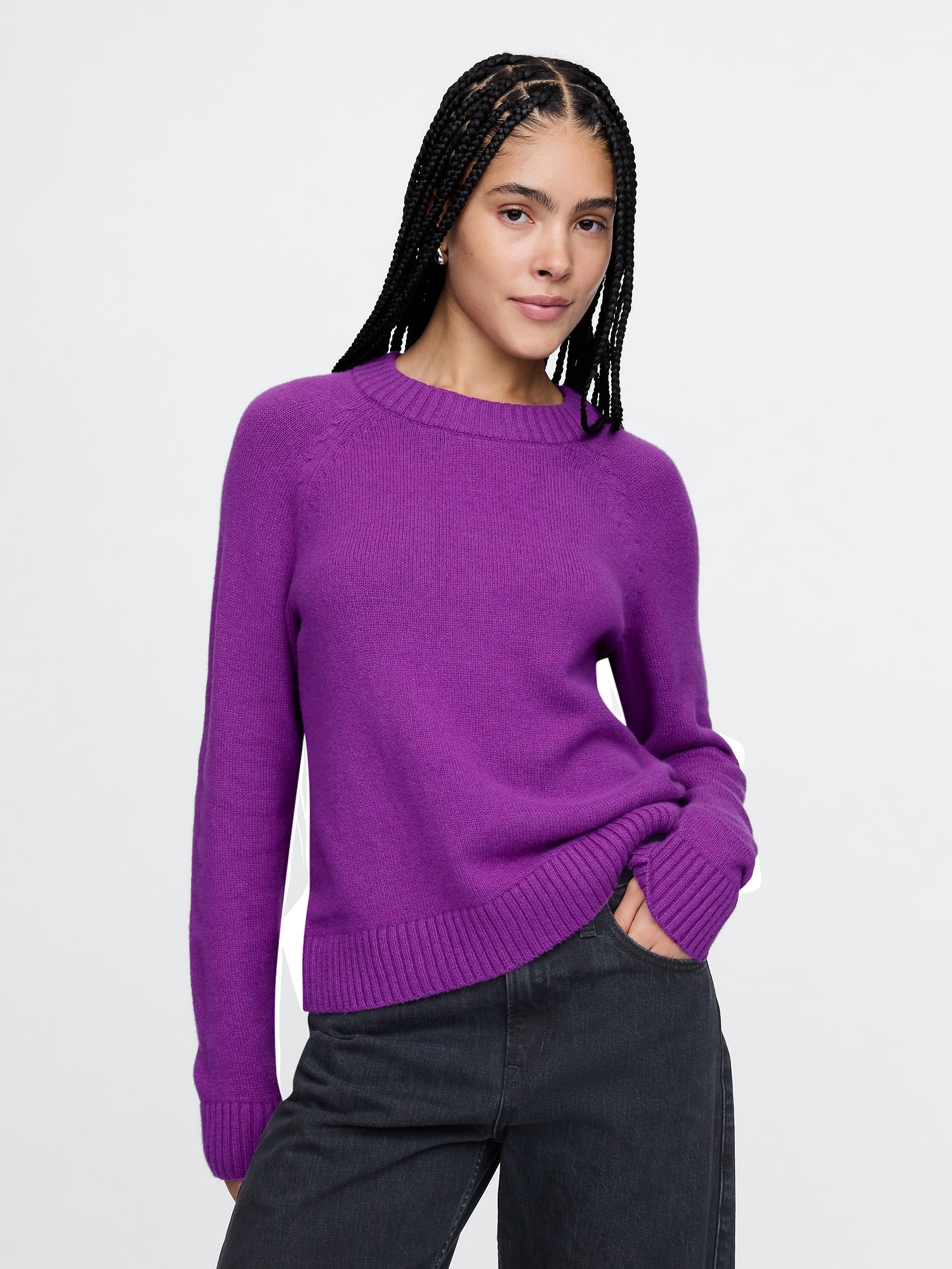 CashSoft Crewneck Sweater - Purple