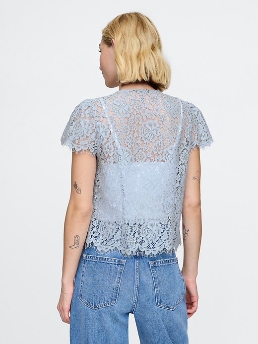 Image number 2 showing, Cap-Sleeve Lace Top