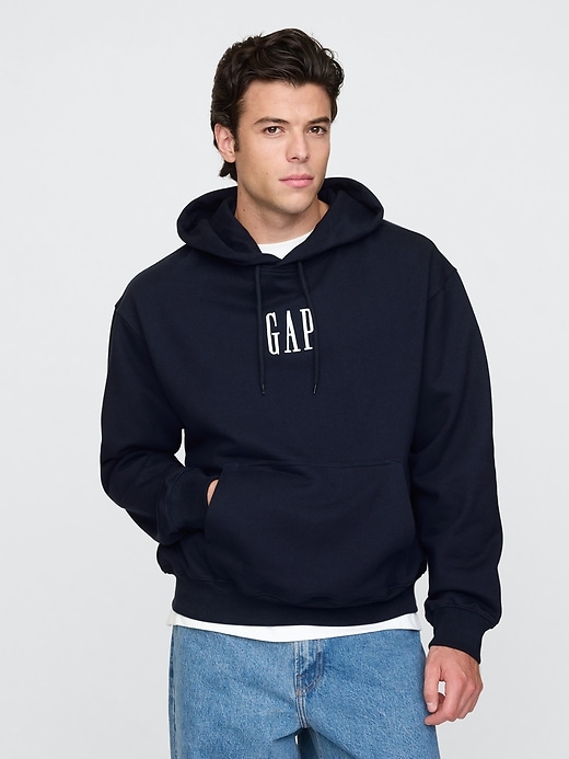 1 of 8 showing, with the color dark night of product Heavyweight Oversized Logo Hoodie