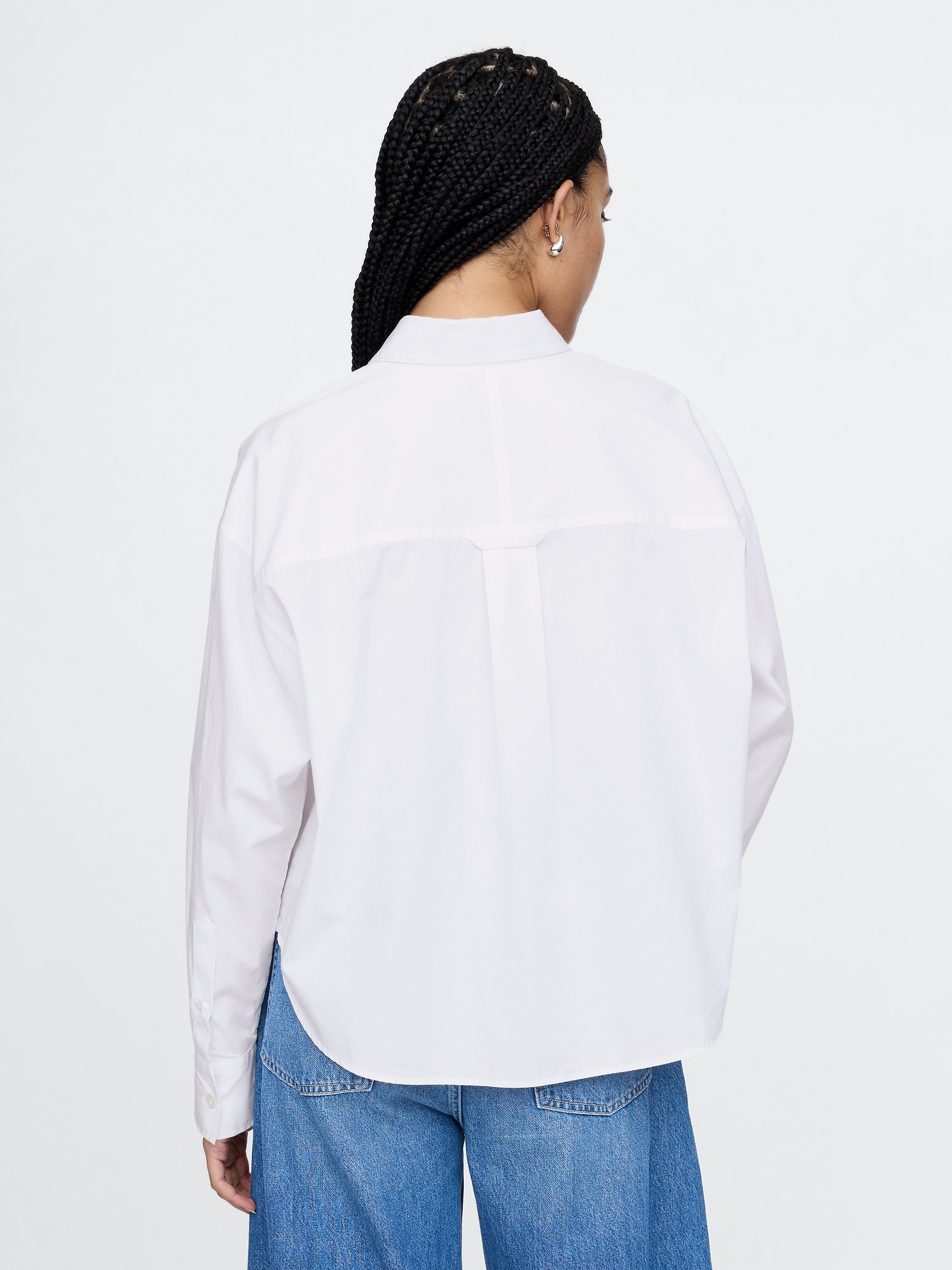Organic Cotton Poplin Cropped Big Shirt | Gap