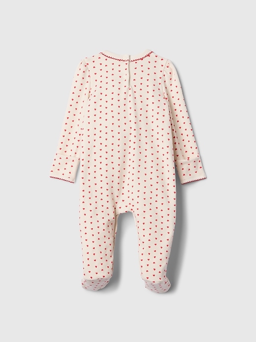 2 of 8 showing, with the color Ivory frost of product Baby Softspun Footed One-Piece
