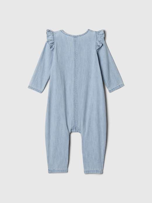 2 of 8 showing, with the color medium wash of product Baby Denim Heart One-Piece