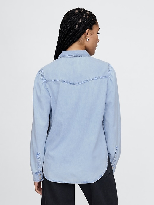 2 of 8 showing, with the color Marble wash of product UltraSoft Denim Western Shirt