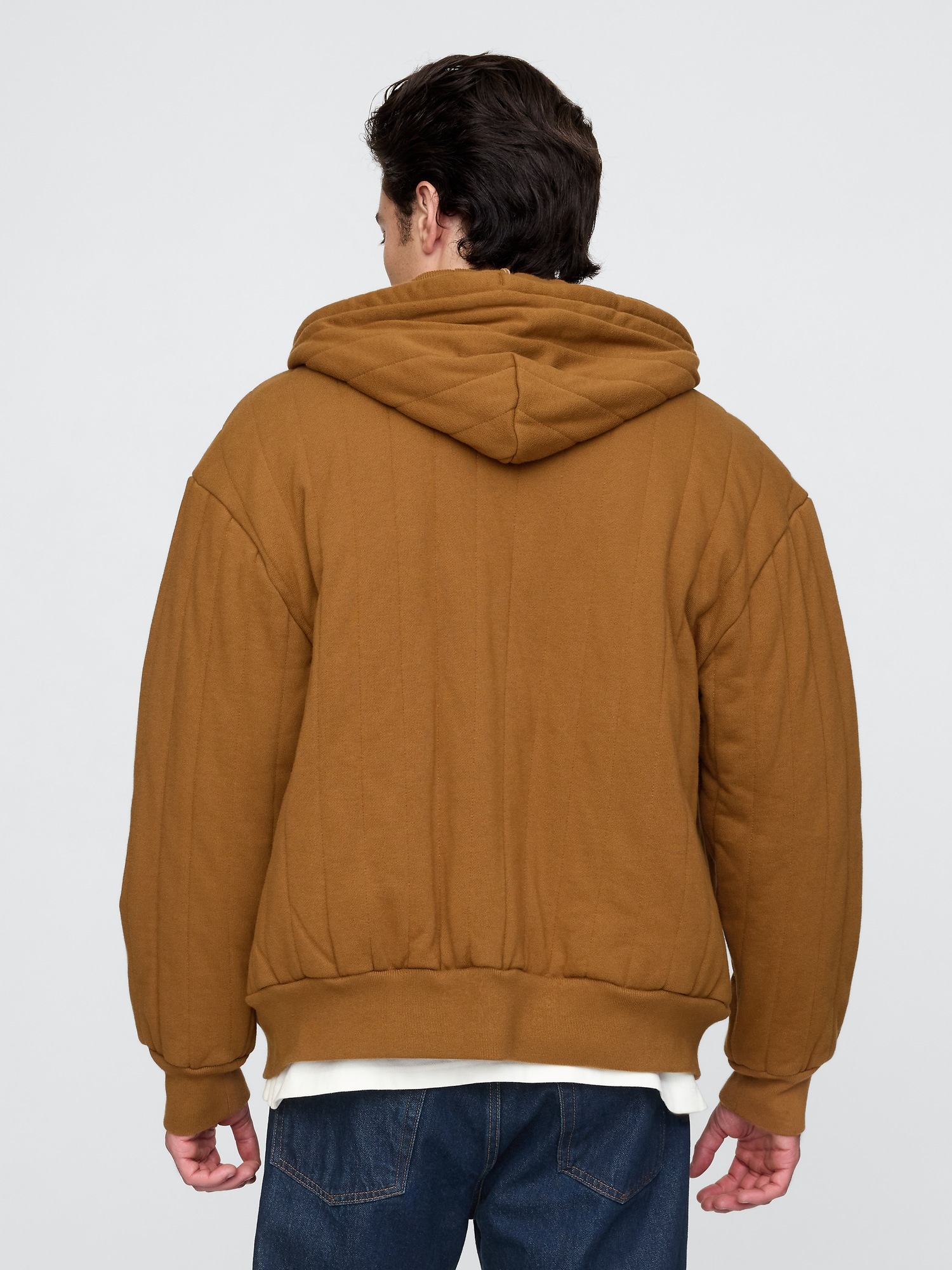 Мужские худи Gap Waffle-Lined Quilted Zip — фото 2