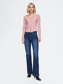 Cropped Pointelle Cardigan
