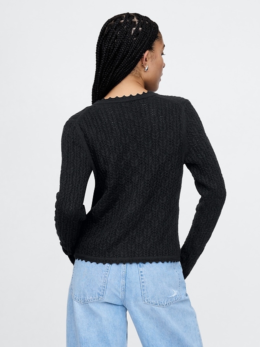2 of 8 showing, with the color Black of product CashSoft Pointelle Cardigan