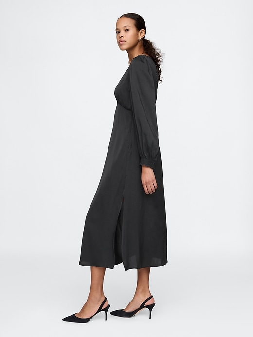 Image number 3 showing, Satin Empire Midi Dress