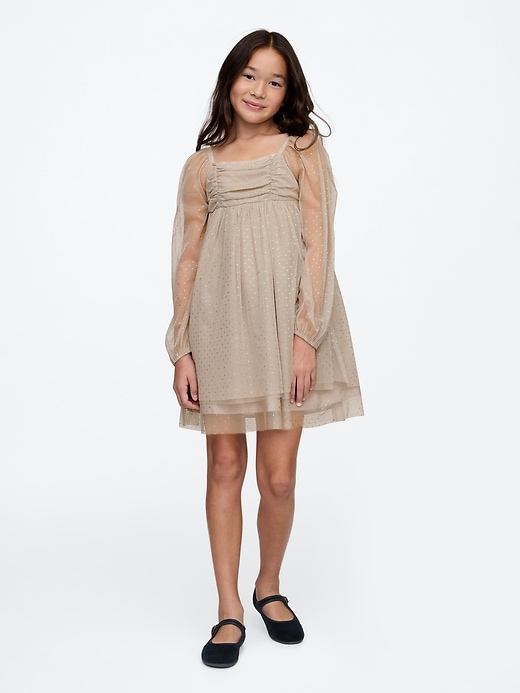 1 of 8 showing, with the color quail shine of product Kids Tulle Dress