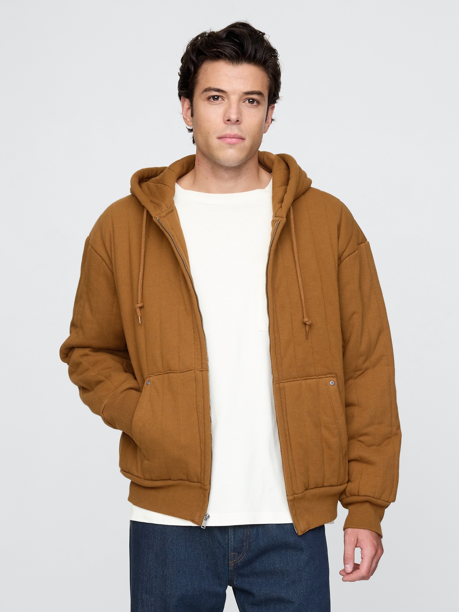 Мужские худи Gap Waffle-Lined Quilted Zip