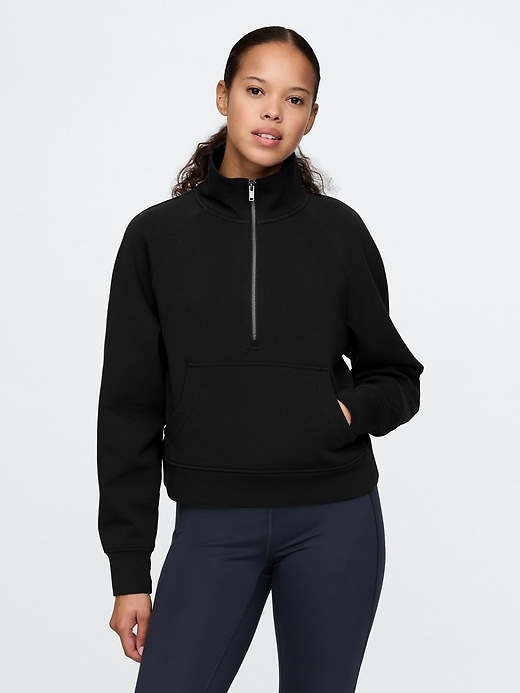 1 of 8 showing, with the color true black of product GapFit Scuba Half-Zip Pullover