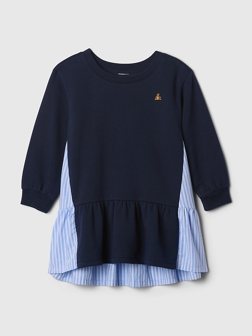 1 of 8 showing, with the color Navy uniform blue of product Baby & Toddler 2-in-1 VintageSoft Sweatshirt Dress