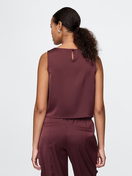 2 of 8 showing, with the color Noir red of product Recycled Satin Shell Tank