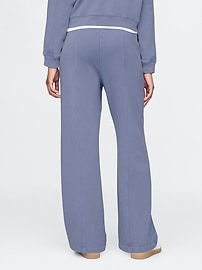French Terry Seamed Wide-Leg Sweatpants