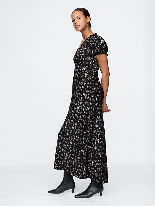 Satin Lace-Trim Floral Maxi Dress | Gap