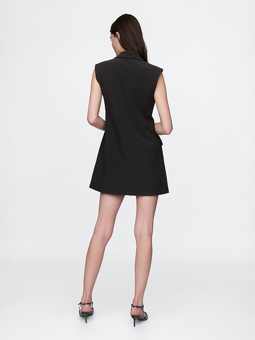 2 of 8 showing, with the color True black of product BiStretch Double-Breasted Blazer Mini Dress