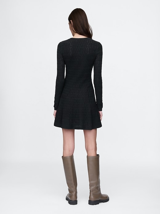 Image number 2 showing, CashSoft Pointelle Mini Sweater Dress