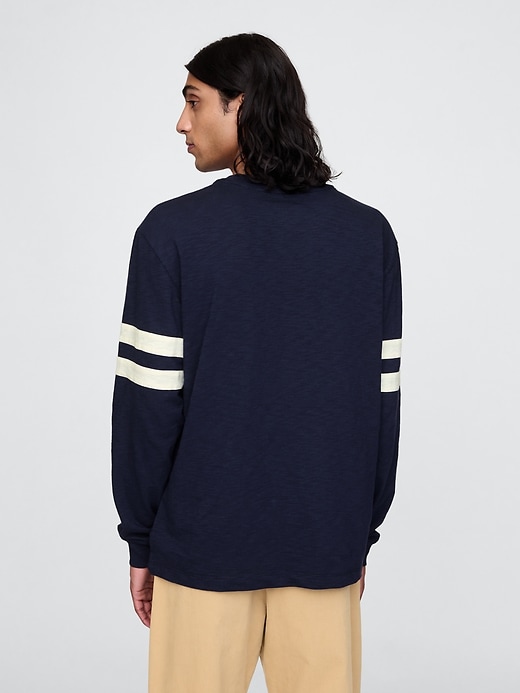2 of 8 showing, with the color navy uniform of product Gap × Disney Varsity Jersey T-Shirt