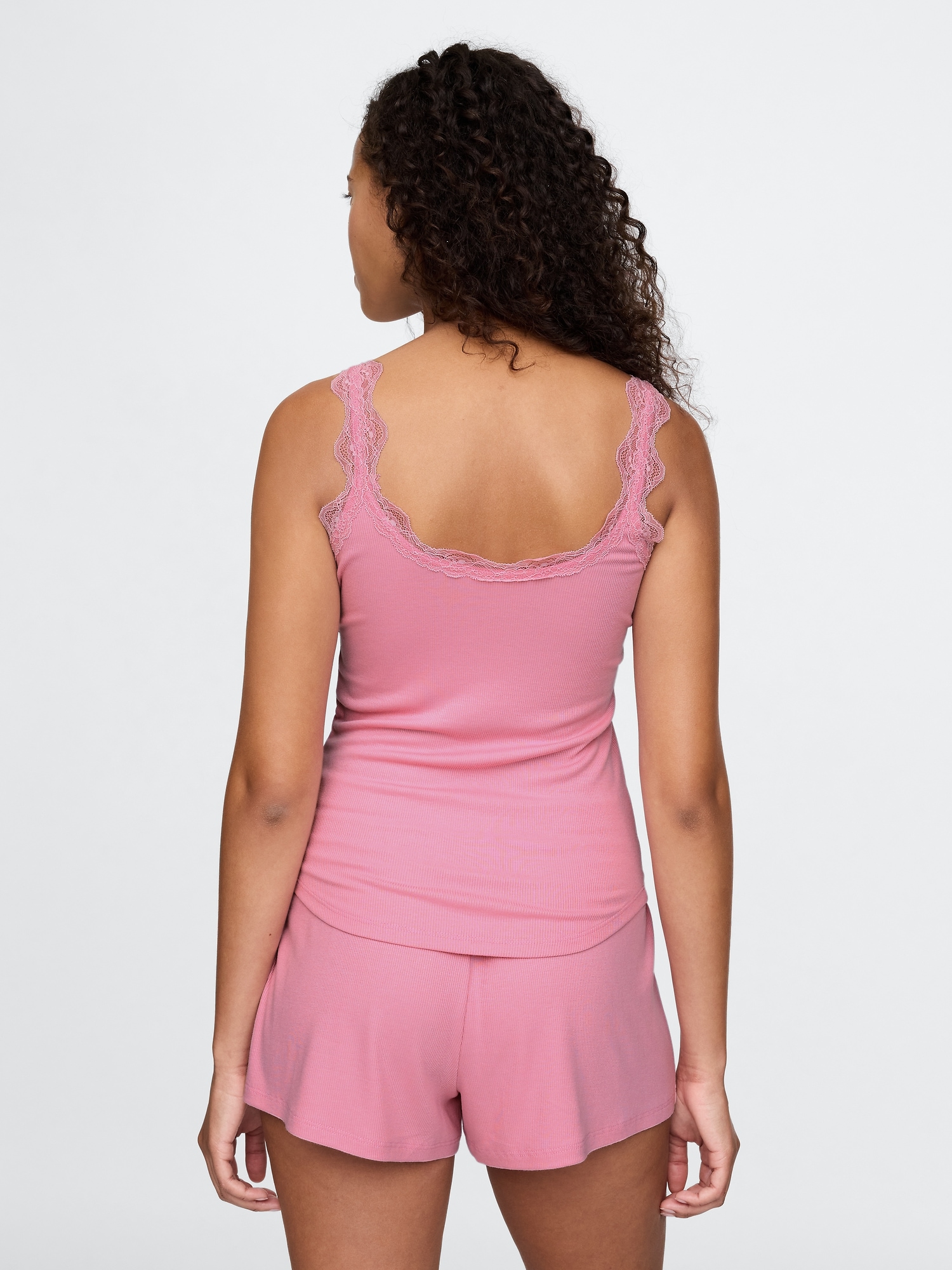 épine lace rib 2way top black