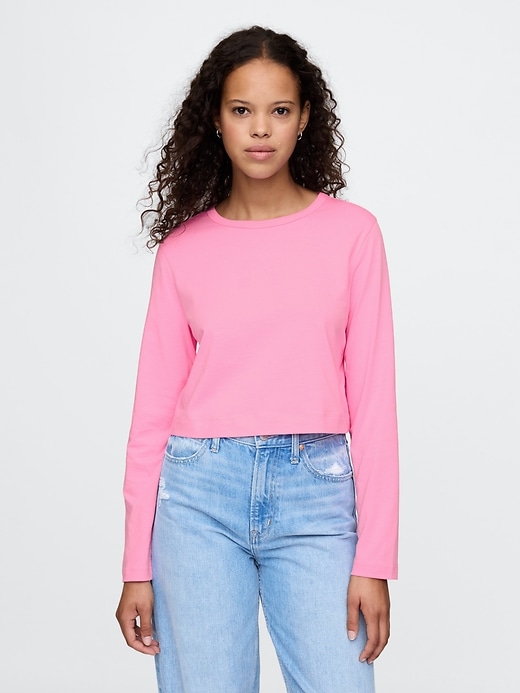 Image number 1 showing, Organic Cotton VintageSoft Cropped T-Shirt